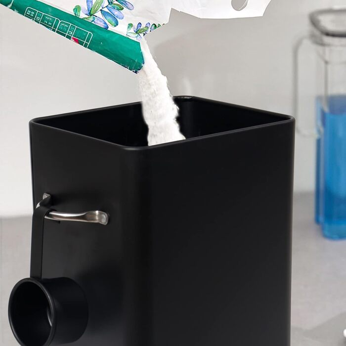 Контейнер для порошку Theo&Cleo 6.5L, металева коробка для порошку, корму для собак/кішок, кавових зерен (колір: вугілля)