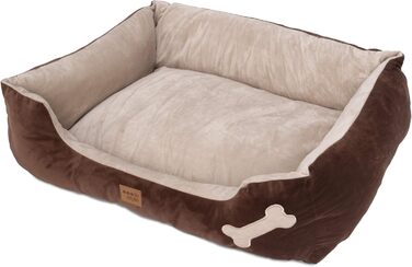 Крісло-лежанка для собак Buddy, лежанка-кошик, собаче ліжко, місце для сну середніх собак, диван для собак, знімний чохол, M (85x70 см), коричневий