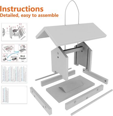 Дерев'яний будиночок для птахів Zeqeey на підвісці: велика місткість, годівниця для диких птахів, Finken, Rotkehlchen, Sparrows