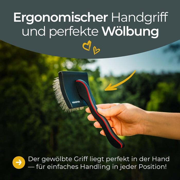 Щітка для собак Fellbürste - видалення шерсті та догляд за довгою та короткою шерстю, ергономічна ручка, для чутливої шкіри, преміум-якість, розмір S