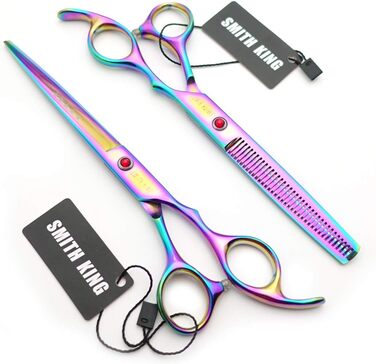 Набір професійних японських ножиць для волосся Smithking 7.0 дюймів - ножиці для стрижки та ножиці для розрідження з лезами з нержавіючої сталі