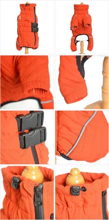 Теплий зимовий одяг для собак, двошарова жилетка, повна захист лап, вітро- та водонепроникна жилетка, світловідбиваюча жилетка для собак, костюм для активного відпочинку на відкритому повітрі, для малих, середніх та великих собак. Помаранчевий XXL 2XL (ba