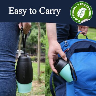 Водяна пляшка для собак VIVAGLORY Pawhike, 750 мл, нержавіюча сталь, блакитна - для прогулянок та подорожей