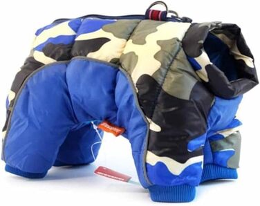Зимова куртка для собак Geposterte, тепла водонепроникна куртка для собак, для великих і середніх собак, камуфляж синій