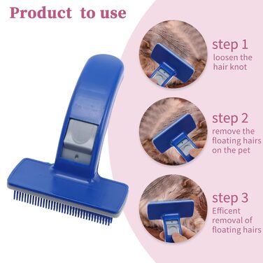 Щітка для собак та котів, професійна для грумінгу, 15x10 см, блакитна