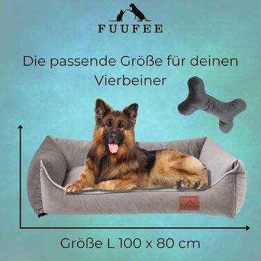 Крісло-ліжко для собак великих порід FUUFEE, 100 x 80 см, бежеве, знімний чохол на блискавці, миється