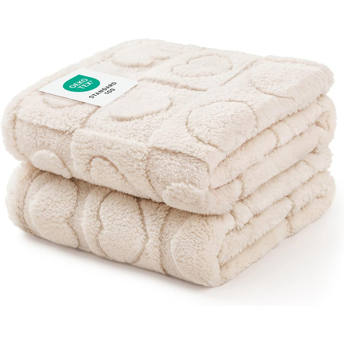 Плед для собак та котів Luciphia, 2 шт. у бежевому кольорі, 145x102 см (57x40 дюймів), прання можливе