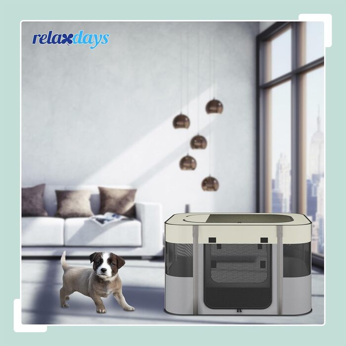 Вольєр для цуценят Relaxdays, розкладний, 43x71x55 см, для дому та саду, переносний, оксфордська тканина, багато кольорів