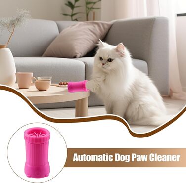 Автоматична мийка для лап собак, розумний пристрій для миття лап домашніх тварин, USB-зарядка, для собак середніх та великих порід, цуценят, кошенят, рожевий колір