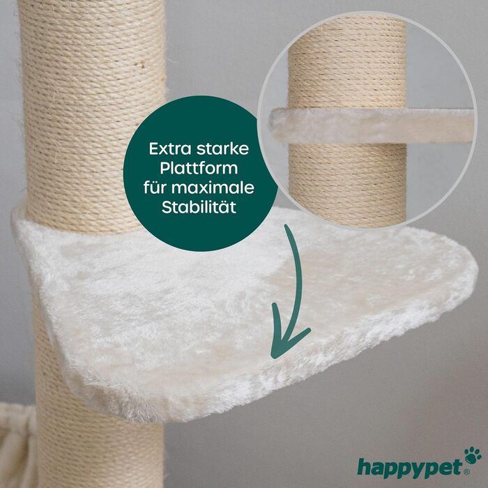 Універсальний лежак для котів HAPPYPET XL 55 см, сірий, 600г плюш, до 15 кг – заміна для когтеточки, міцна основа