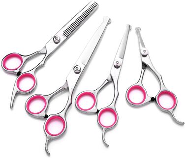Набір професійних ножиць для грумінгу собак 9CR Edelstahl з безпечними закругленими кінцями. Комплект для догляду за шерстю собак, котів та інших тварин. Ідеально для вирівнювання, проріджування та стрижки.