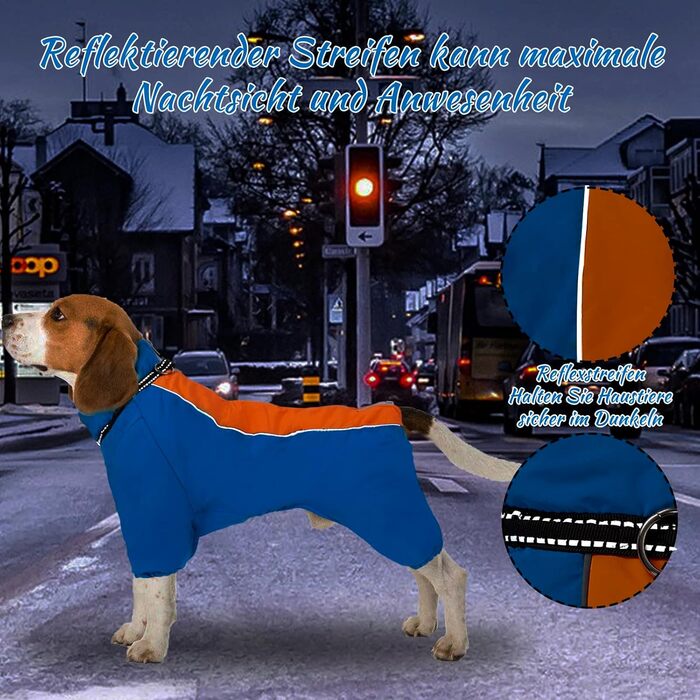 Водонепроникний зимовий одяг для собак CHZIMADE: тепла флісова жилетка та куртка для маленьких собак та цуценят. Відбиваючий дизайн, блакитний колір, розмір M