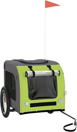 Транспортна переноска для собак та котів з металевим каркасом, Oxford-тканина, PVC-дах, 45 кг, зелено-сіра, Model93836