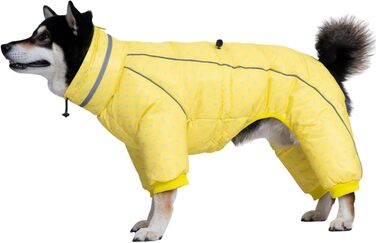Зимовий теплий накид для собак з отвором для повірця, вітрозахисний, для маленьких, середніх та великих собак (C804, жовтий, L)