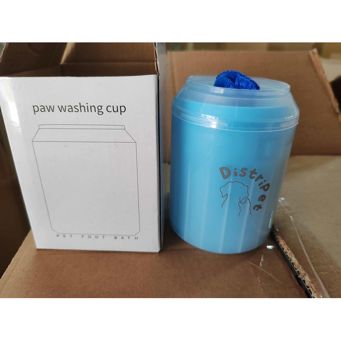 Очисник для лап собак, силіконовий, портативний, знімний, з мікрофібровим рушником, блакитний