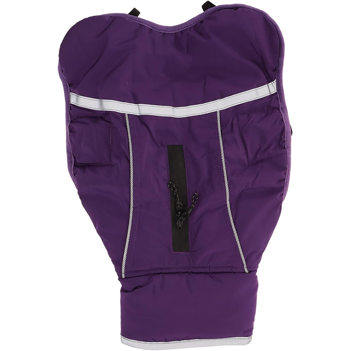 Зимова тепла куртка для собак з світловідбиваючими елементами, регульована, з коміром-стійкою, для маленьких, середніх та великих собак (Чіхуахуа, Доберман), колір: фіолетовий, розмір: XL