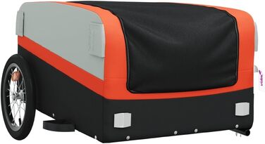 Причіп для собак, вантажний причіп для велосипеда, чорний та помаранчевий, 45 кг, для перевезення тварин, покупок, подорожей, легко встановлюється