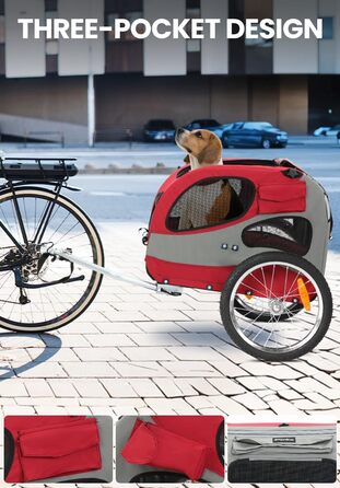 Фарм-причіп для собак SEPNINE® - складаний, до 30 кг, з підсумком та рефлекторами