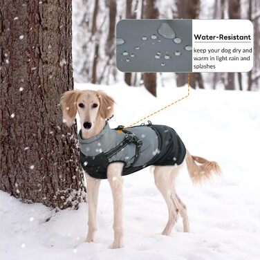 Теплий водонепроникний зимовий одяг для собак Hjumarayan, чорний XL: куртка, теплий зимовий одяг для маленьких, середніх та великих собак