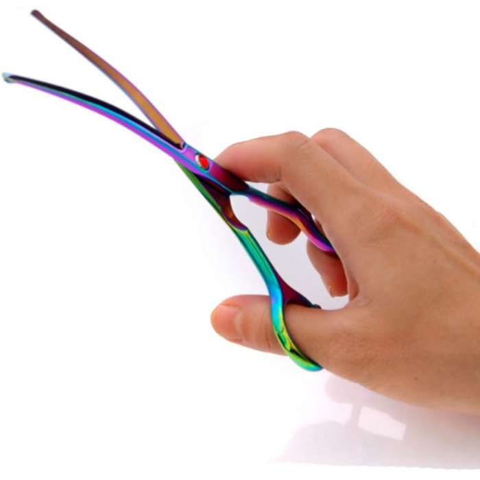 Набір професійних ножиць для грумінгу собак 6.5 дюймів (16.5 см) з безпечними закругленими кінчиками, 3 шт. (прямі, вигнуті, гребінець), преміум-сталь для собак, котів та інших тварин