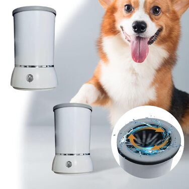 Pawclean Pro: Автоматичний очищувач лап для собак та котів - 360° силіконова щітка, USB, білий/блакитний