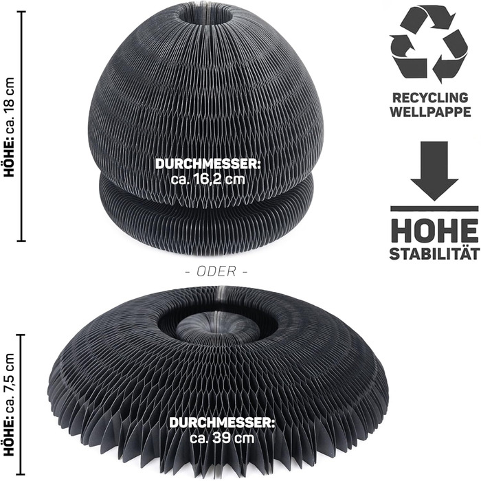 Іграшка для котів CanadianCat Kratzspielzeug: когтеточка з ігровими кульками, чорна, 27,5 x 28 см