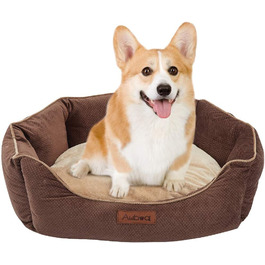Кругле ліжко для котів та маленьких собак, зручне, з антиковзким покриттям Twill, коричневе, машинне прання