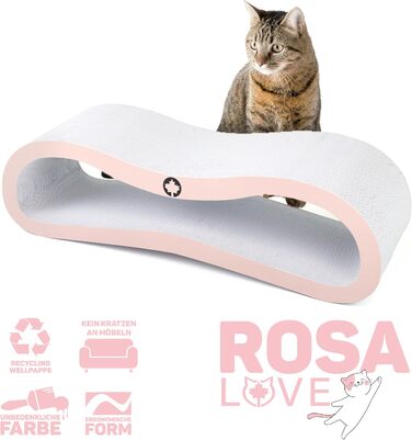 Кігтеточка для котів Orbit 2.0 рожева - Love Cat: картон, мотузка, шліфування кігтів