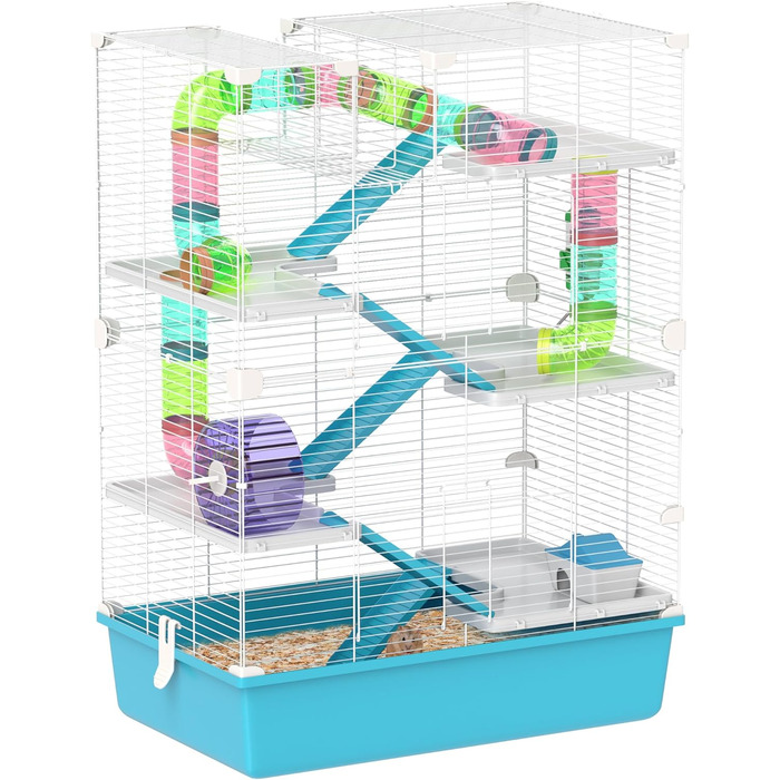 Клітка для хом'яків PawHut 6 поверхів, 58 x 36 x 81 см, блакитна