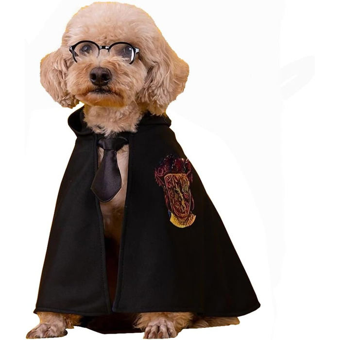 Костюм на Хелловін для собак та котів 3 в 1: шапка-капелюх, окуляри та краватка. Великий, чорний. Cosplay, аксесуари для тварин