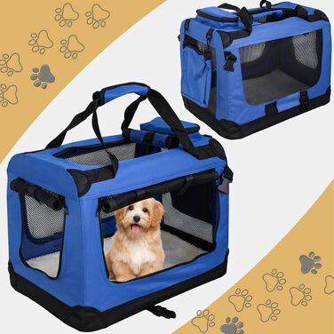 Складана переносна сумка-переноска для собак та котів Petigi (S, 50 x 35 x 36 см, блакитна)