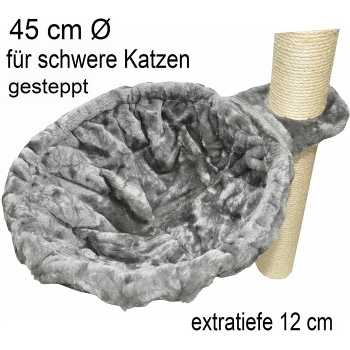 Котячий будиночок Nanook Kratzbaum - лежанка для котів, XXL, Ø 45 см, глибина 12 см, сірий