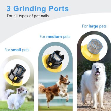 Шліфувальник для собак 4UMOR з 6 ступенями та 2 LED-ліхтариками - безпечна та ефективна догляд за кігтями для собак великих, середніх та маленьких порід