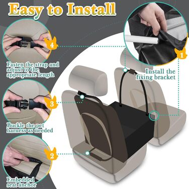 Автокрісло для собак маленьких та середніх порід, чорне, 50x50x47 см, HW00654