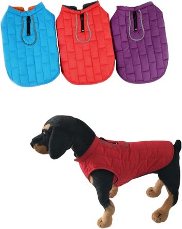 Водонепроникний зимовий одяг для собак Emmalove - тепла жилетка з флісу (червоний, M)