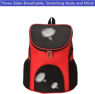 Рюкзак для собак і котів: переноска для тварин до 4 кг, ідеально для подорожей, походів та кемпінгу (червоний)