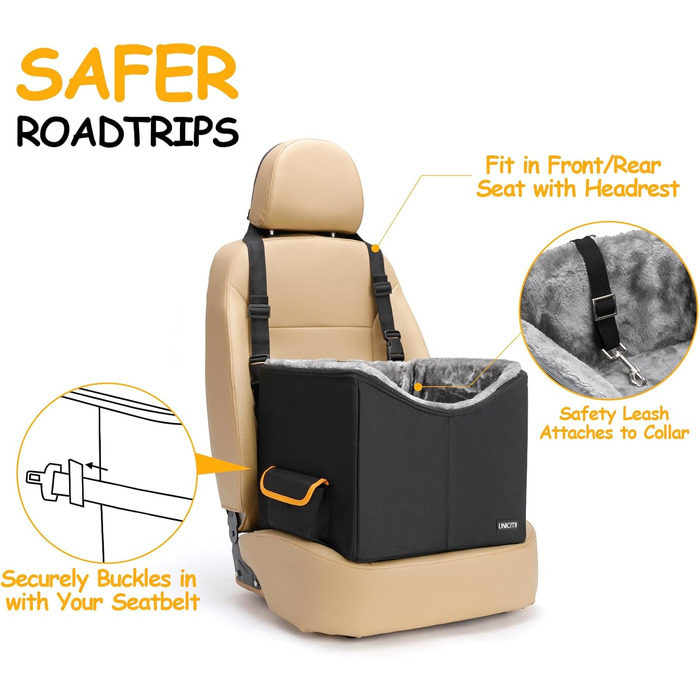 Автомобільний лежак для собак - переноска для собак, чорний, до 9 кг