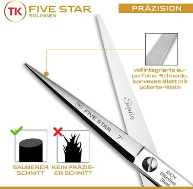 Професійні ножиці для волосся Sigma Professionelle Razor Edge 7' - для фрізурів, стрижок та бороди (нержавіюча сталь)