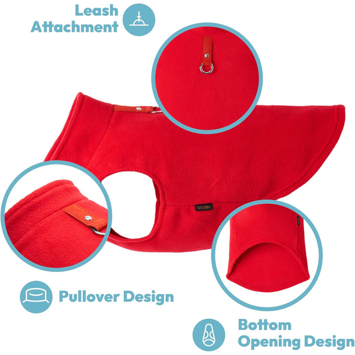 Тепла флісова жилетка для собак Gooby, рожева, розмір L з повідком, зимовий одяг для маленьких собак, хлопчиків та дівчаток