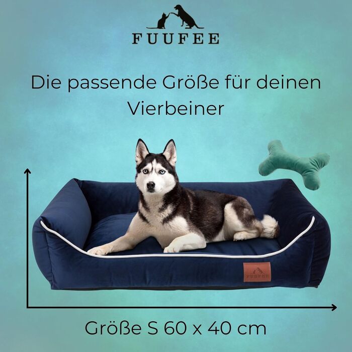 FUUFEE Крісло-ліжко для собак Великих порід, 100 x 80 см, Зручне, Миється, Знімний чохол на блискавці, Колір: Кориця (S (60 x 40 см), Морський)