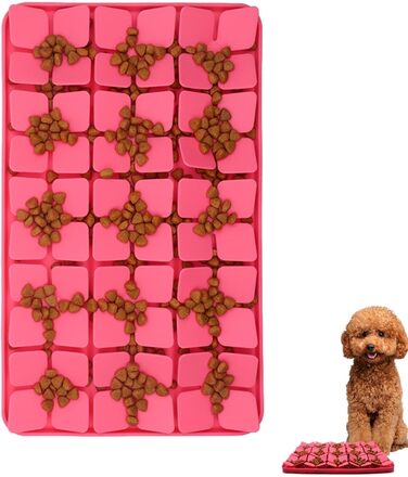 Килимок-лизалка для собак Katzenschlamm з присосками, лінза, зменшує нудьгу, для ласощів та корму, фіолетовий (червоний)