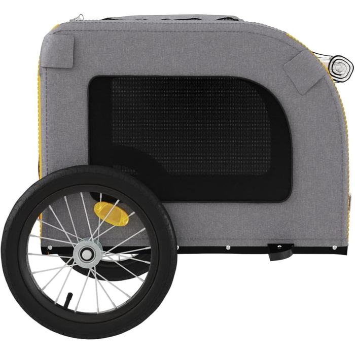 Фарм-причіп для собак Gecheer, чорний, з оксфордської тканини, 125x64x66 см, жовтий