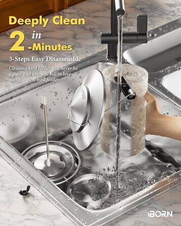 Годівниця для птахів iBorn, Металева годівниця-будиночок, Зелений колір, 18 см, для цілорічного годування, 6 отворів