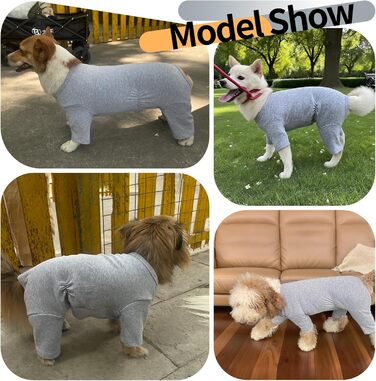 Піжама для собак OP Body 3XL, захисний костюм після операції, від алергії, випадання шерсті, лизання, сірий колір