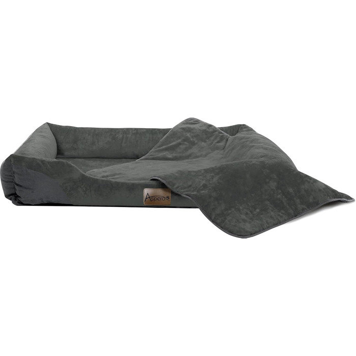 Корзина для собак Normani з підстилкою - лежанка для домашніх тварин, миючий чохол до 95°C, підходить для котів та собак, з екологічно чистих матеріалів, антрацит, 40x50 см