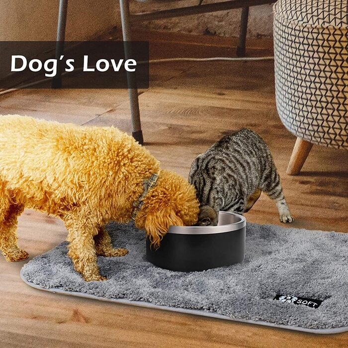 Нержавійна миска для собак та котів Gteller, подвійні стінки, 907 мл, сіра