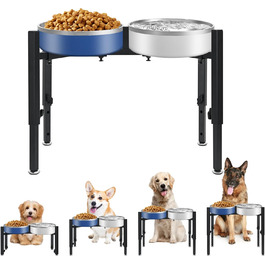 Підставка для корму для собак, регульована по висоті, металева, Quadrangle