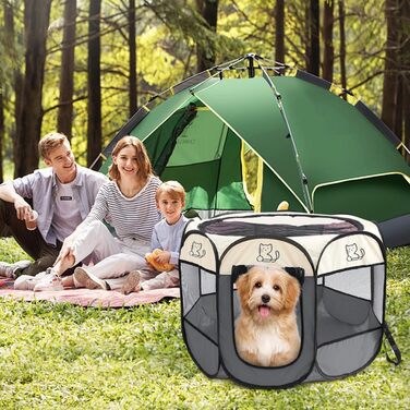 Клітка-загон для цуценят та дрібних тварин, 74x74x43 см, для собак, котів, кроликів та інших дрібних тварин, внутрішнє та зовнішнє використання (сірий)