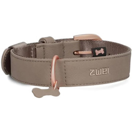 Нашийник для собак ZWEI Leo LE15 з якісної штучної шкіри, регульований, для середніх та великих собак, обхват шиї 37-50 см, колір капучино