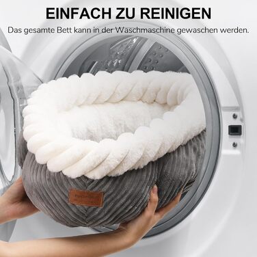 Квітковий лежак для кота FUKUMARU, 55x55x21 см, сірий, з м'яким краєм та антиковзною основою